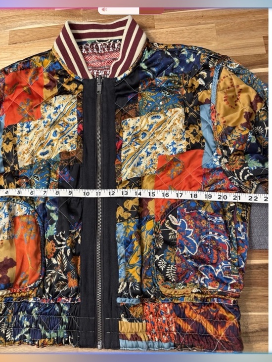 Free People Pandora Bomber Patchwork Jacket Reversible Zip Up.  $248 - Picture 6 of 9
